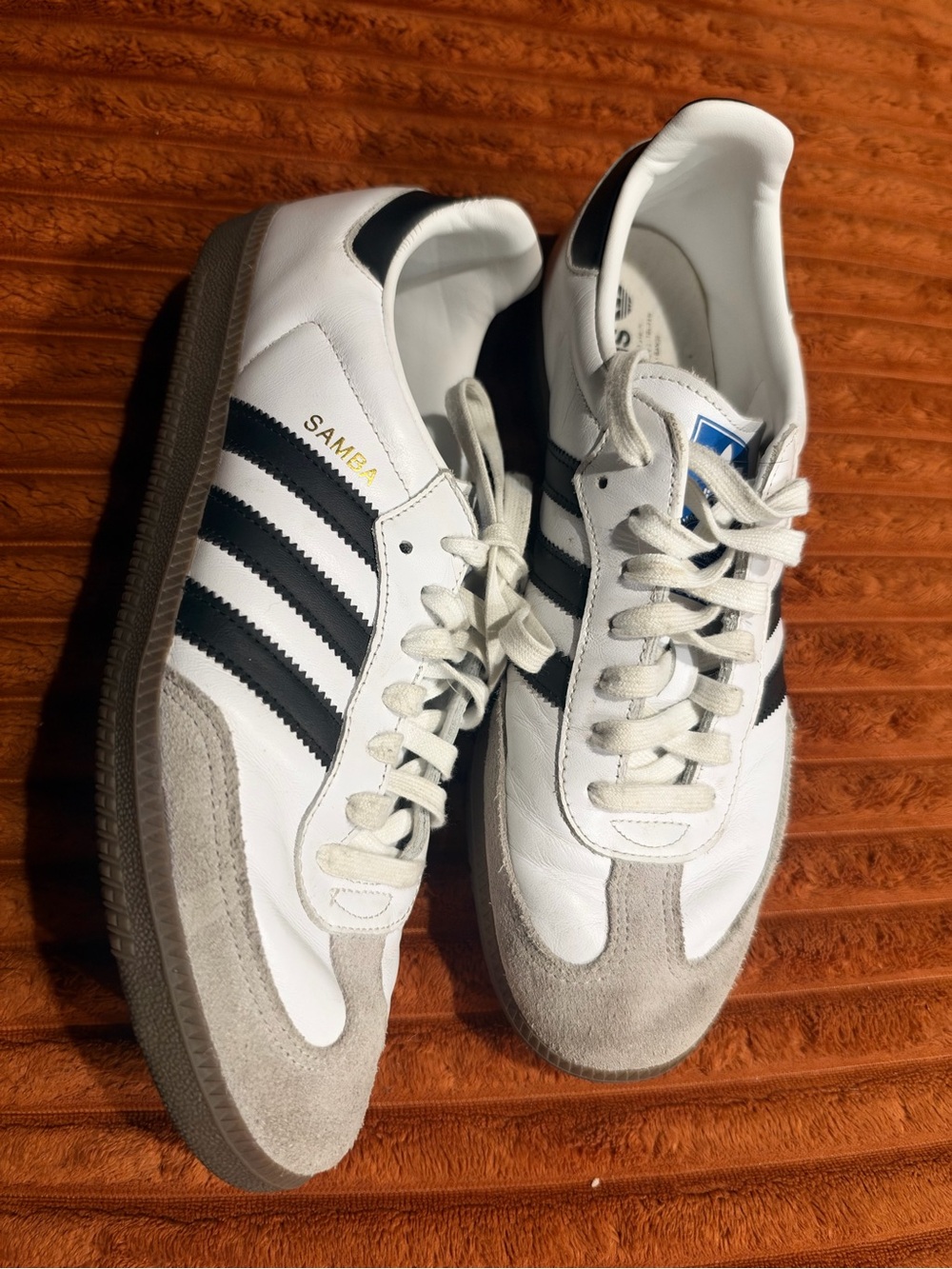 adidas Samba Leather Sneakers - White, Black, Gray unisex.